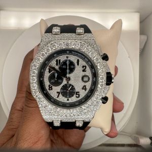 Bust Down Rubber Band Moissanite Watch, Brand Name : Gemone Diamonds