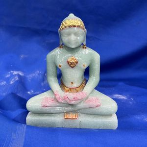 Carved Polished Handmade Marble Jain Mahaveer Statue Standard