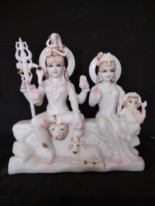 Marble Shiv Parvati Statue, Color : White