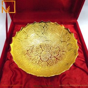 Brass Wedding Return Gift Bowl- 12 Cm Golden Giftware