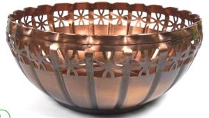 Floral Cutout Gold Metal Urli Bowl | 8-Inch