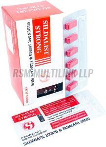 Sildalist Strong Sildenafil Tadalafil Tablets, Color : Red Pink