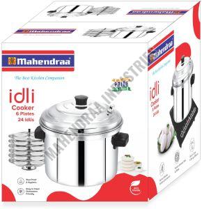 6 Plate Stainless Steel Idly Cooker, Color : Silver Standard Size