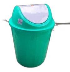 32 Litre Swing Plastic Dustbin, Color : Green for Office