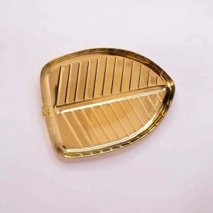 Brass Banana Leaf Plate, Color : Gold