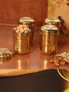 Brass Storage Canister Hammered