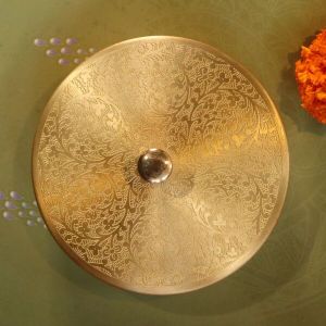 Handcrafted Brass Pooja Box Small, Color : Golden