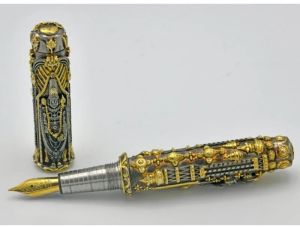 Pure Silver Tirupati Balaji Padmavati Pen in 2tone Plating