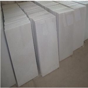 Polished Veined Milky White Marble Tiles