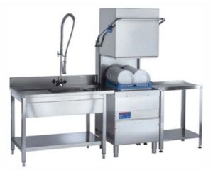 Stainless Steel Hood Type Dishwasher For Commercial
