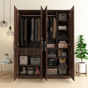 Engineered Wood Amari 4 Door Wardrobe, Width : 156 Cm, Weight : 158