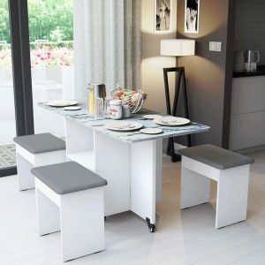 Bonbon 4 Seater Folding Dining Table with Inbuilt Seating