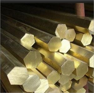 Brass Extrusion Hexagonal Rod, Length : Customizable Lengths