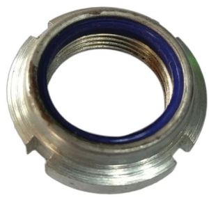 Plated Mild Steel Round Castle Nylock Nut, Color : Silver