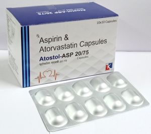 Atostol ASP  Aspirin 20mg Atorvastatin 75mg Capsules