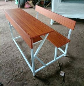 Wooden Dual Seater Classroom Bench, Color : Brown