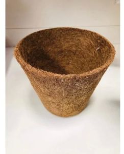 Plain 10 Inch Coco Fiber Pot, Color : Brown