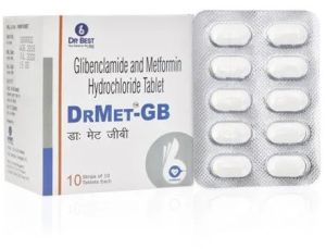 Drmet Gb Glibenclamide Metformin Hydrochloride Tablets, Color : White