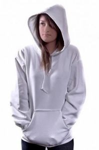 Ladies White Basic Oversized Fleece Hoodie