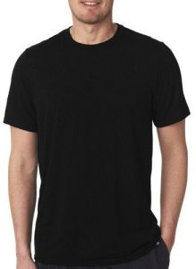 Men Black Cotton Round Neck T-Shirt