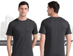 Mens Charcoal Grey Round Neck T-Shirt