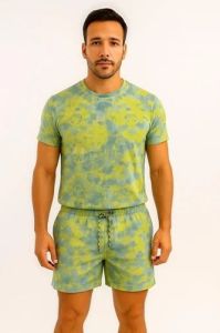 Mens Green Tie Dye Co-ord Set