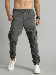 Mens Grey Streetwear Utility Cargo Jogger