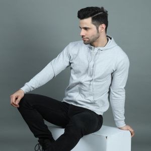 Mens Grey Zipper Hoodies