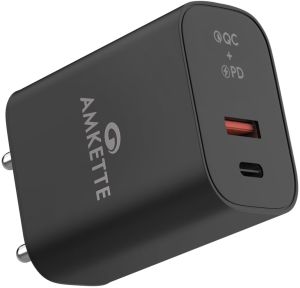 Amkette Chargepro 33W Fast Charger Adapter, Color : Grey