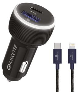 Amkette Power PRO 2 Port 36 Watts iPhone Car Charger