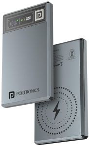 Portronics Magclick 5k 5000mAh Slim Powerbank, Color : Dark Grey