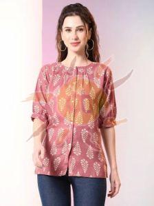 Ladies Hand Block Printed Cotton Tunic Top