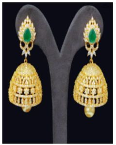 Gold Plated Classic Jhumka Earrings