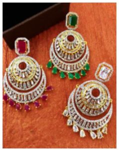 Mirror Work Jhumka Earrings