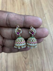 Premium Stone Hanging Jhumka Earrings