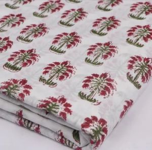 Ladies Blue Printed Cotton Suit Material