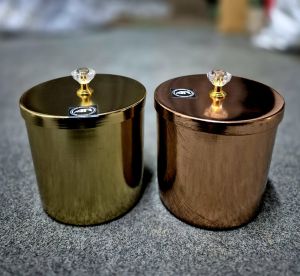 Iron Metal Dry Fruit Jar Container, Color : Golden