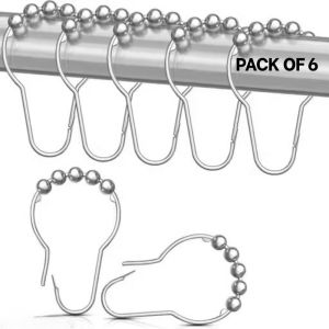 Powder Coated Stainless Steel Curtain Hooks, Color : Silver