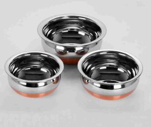 Polished Stainless Steel Kitchen Serving Handi Set