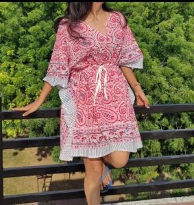 Cotton Polyester Printed Ladies Beach Kaftan