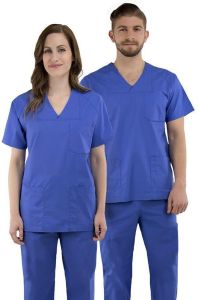Plain Cotton Scrub Suit, Sleeve Type : Half Sleeves