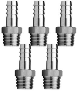 Polished SS316 Hose Barb Connector, Color : Silver