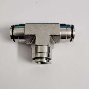Polished Nickel Plated Brass Push In Union Equal Tee Standard
