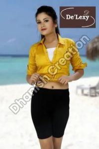 De'Lexy Plain Ladies Cycling Shorts, Size : M, XL, XXL, XXXL