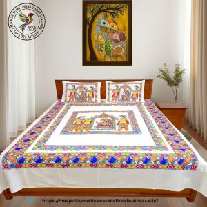Cotton Painted Bed Sheets for Home, Hotel