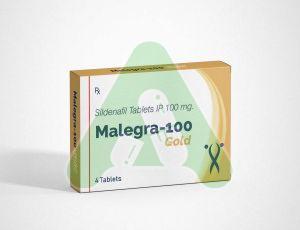 Malegra 100 Gold Tablets, Packaging Type : Strips