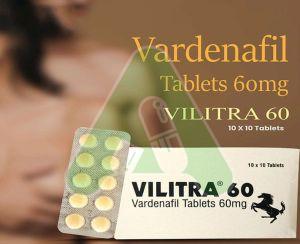 Vilitra 60mg Tablets, Packaging Type : BOX, Packaging Size : 10*10