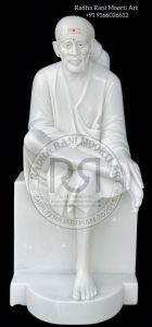 Plain Polished Sai Baba Marble Moorti, Color : White Multi Size