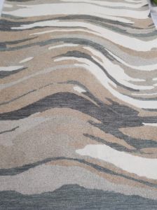 Abstract Wave Design Woolen Carpet, Shape : Rectangular