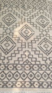 Black Geometric Design Handmade Jute Carpet, Shape : Rectangular